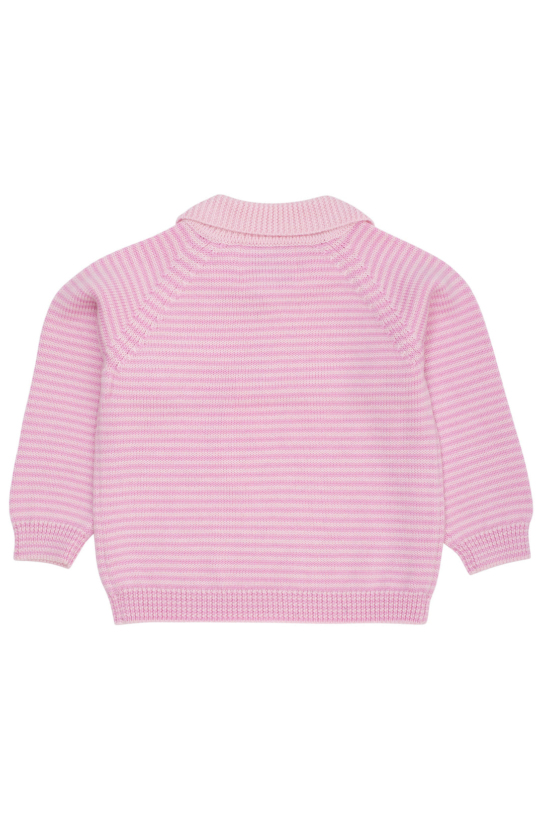 MERINO STRIPED BLOUSE W. COLLAR - BALLERINA/SYRINGA STRIPE