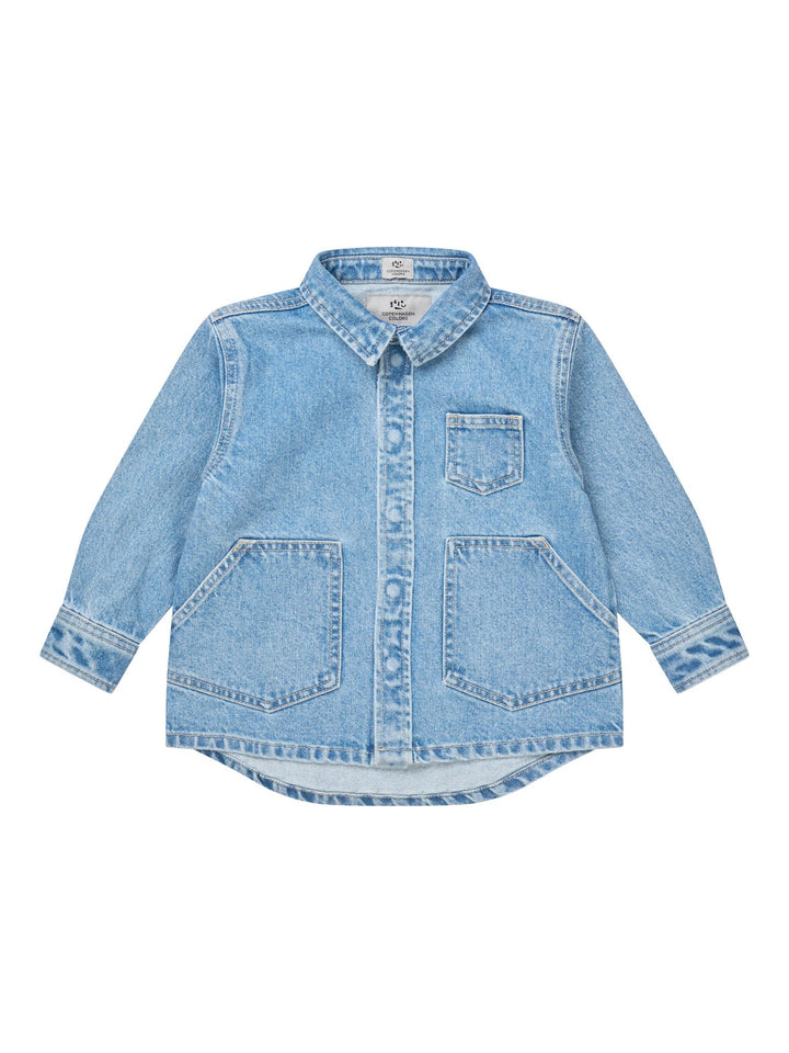 ORGANIC JEANS JACKET - LT BLUE INDIGO WASHED