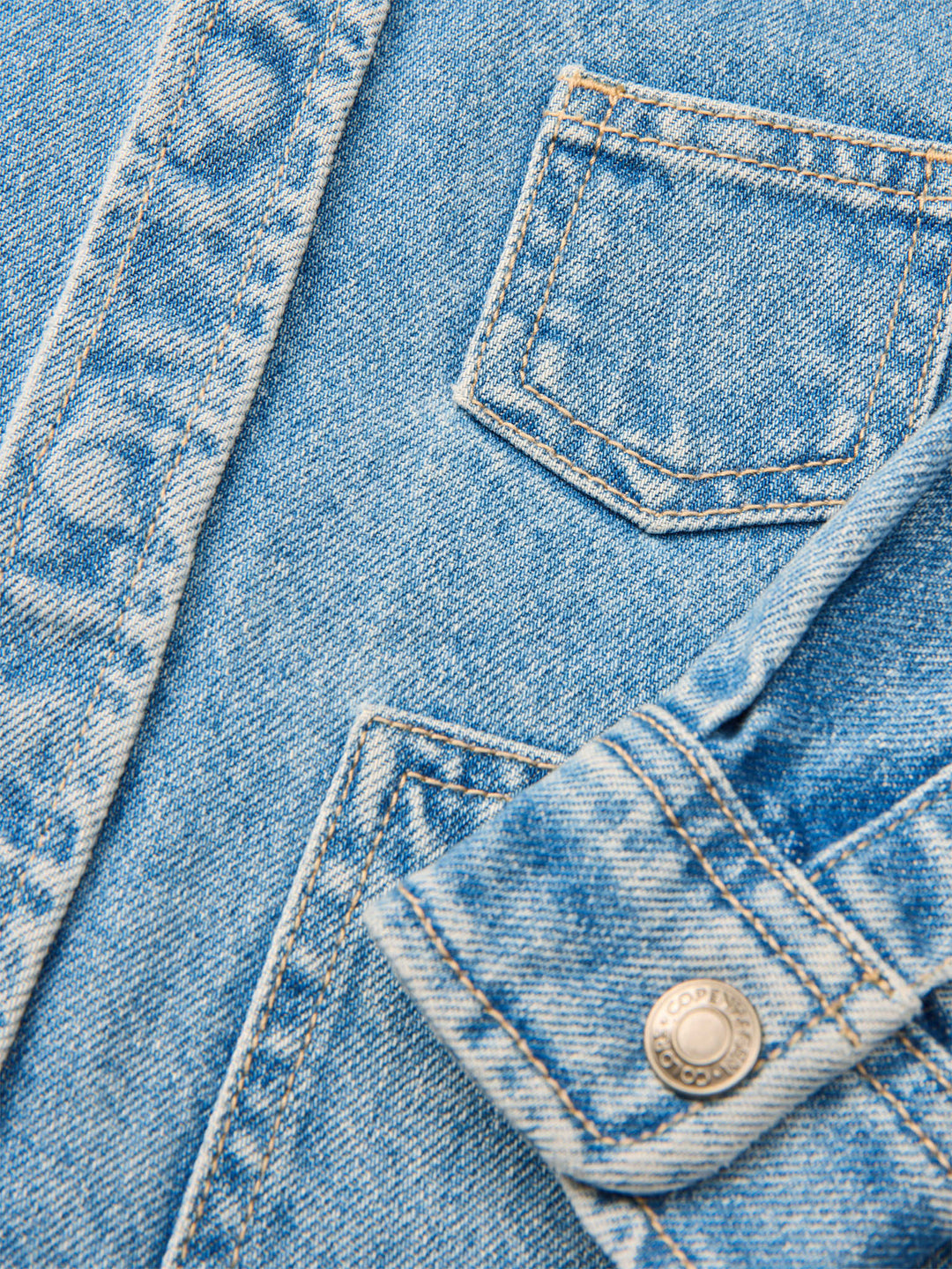 ORGANIC JEANS JACKET - LT BLUE INDIGO WASHED