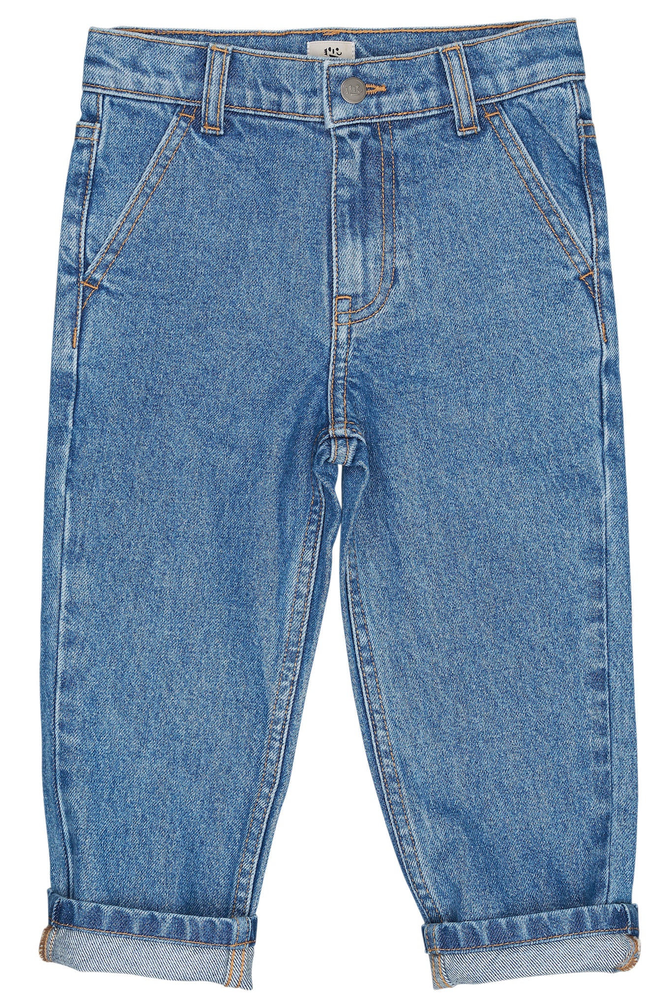 ORGANIC JUNIOR JEANS, REGULAR FIT - INDIGO BLUE WASHED