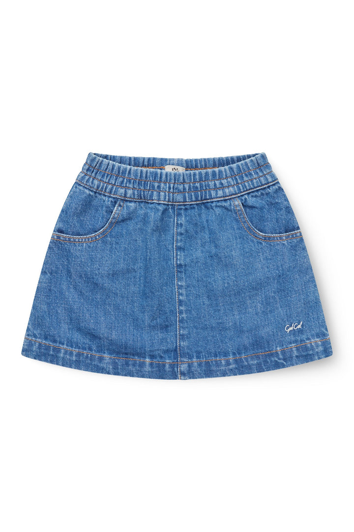 ORGANIC POCKET SKIRT - INDIGO BLUE WASHED