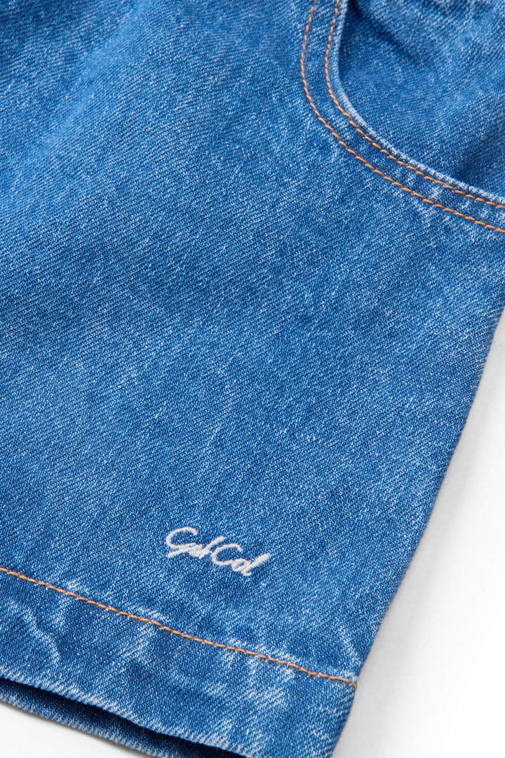 ORGANIC POCKET SKIRT - INDIGO BLUE WASHED