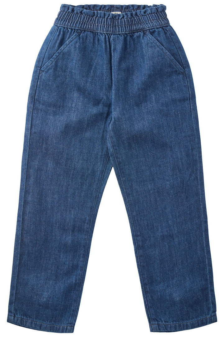 ORGANIC CHINOS W. BOW - DARK INDIGO BLUE WASHED