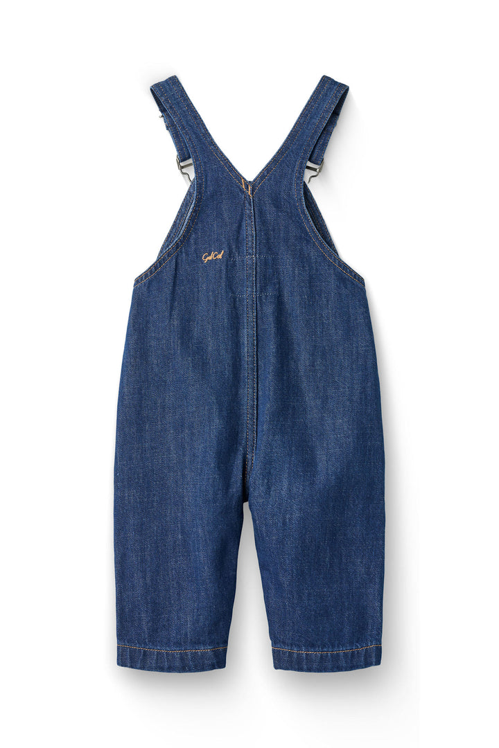 ORGANIC BABY OVERALLS - DARK INDIGO BLUE WASHED