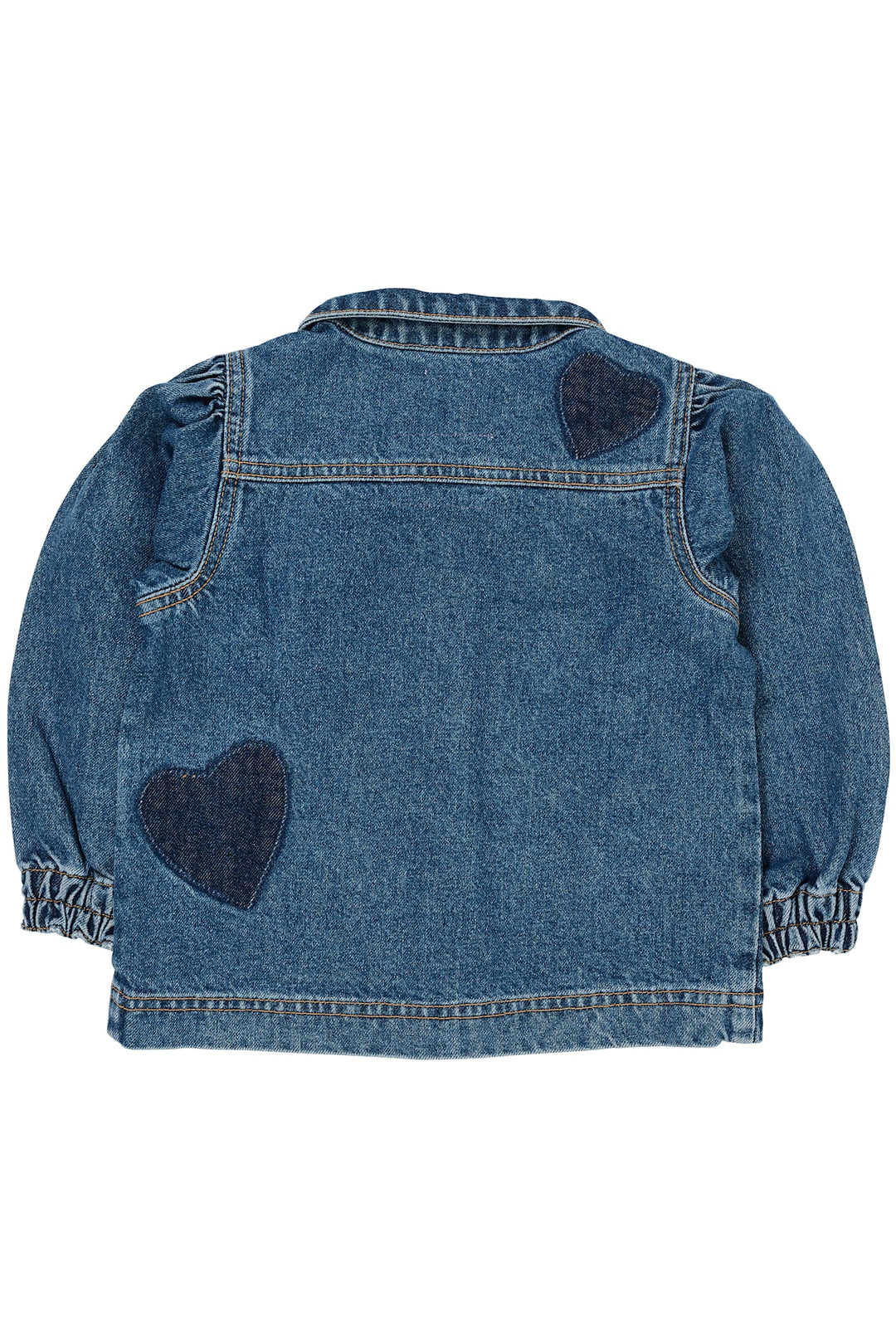 ORGANIC DENIM HEARTS JACKET - INDIGO BLUE WASHED
