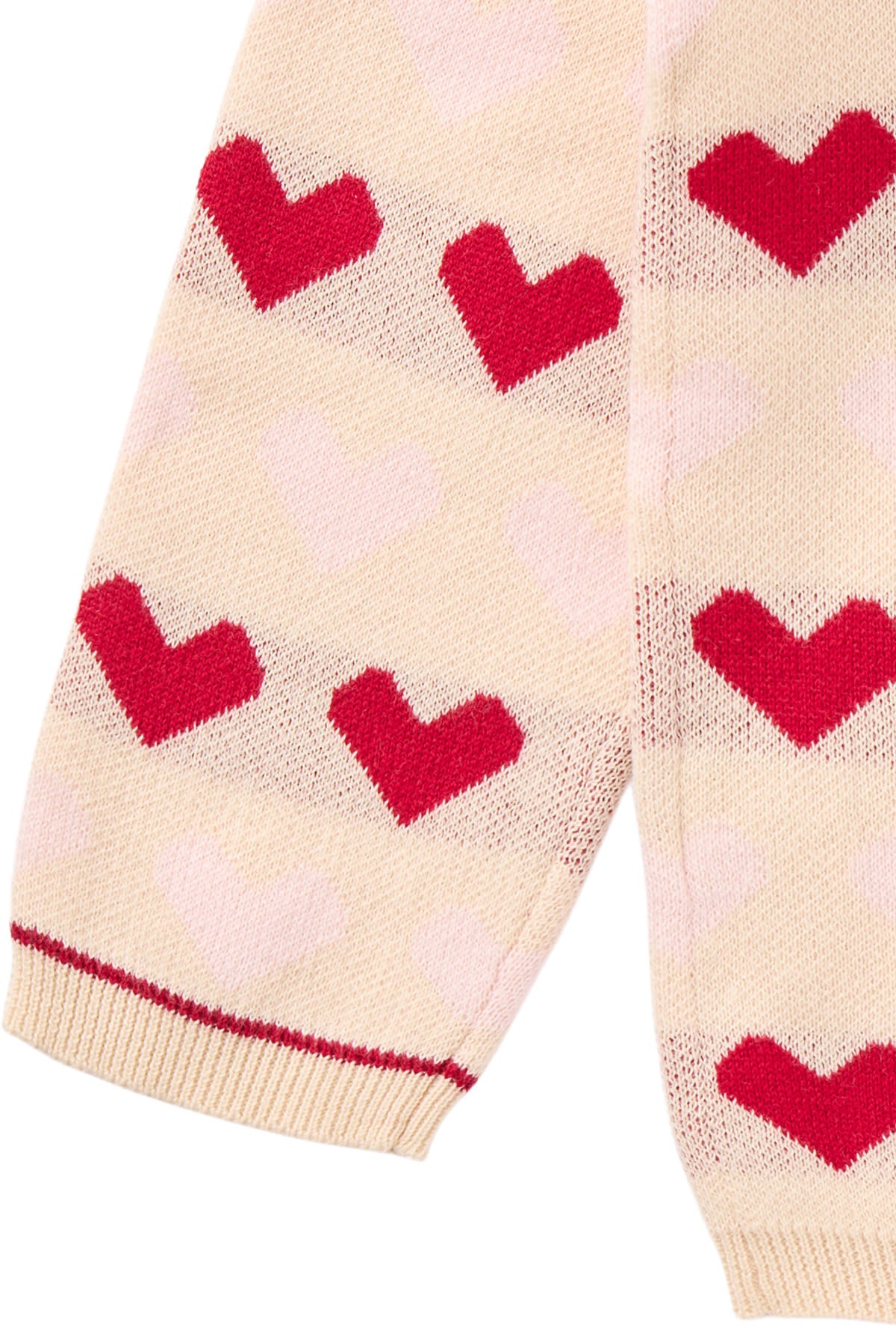 KNITTED HEART CARDIGAN - BERRY COMB.