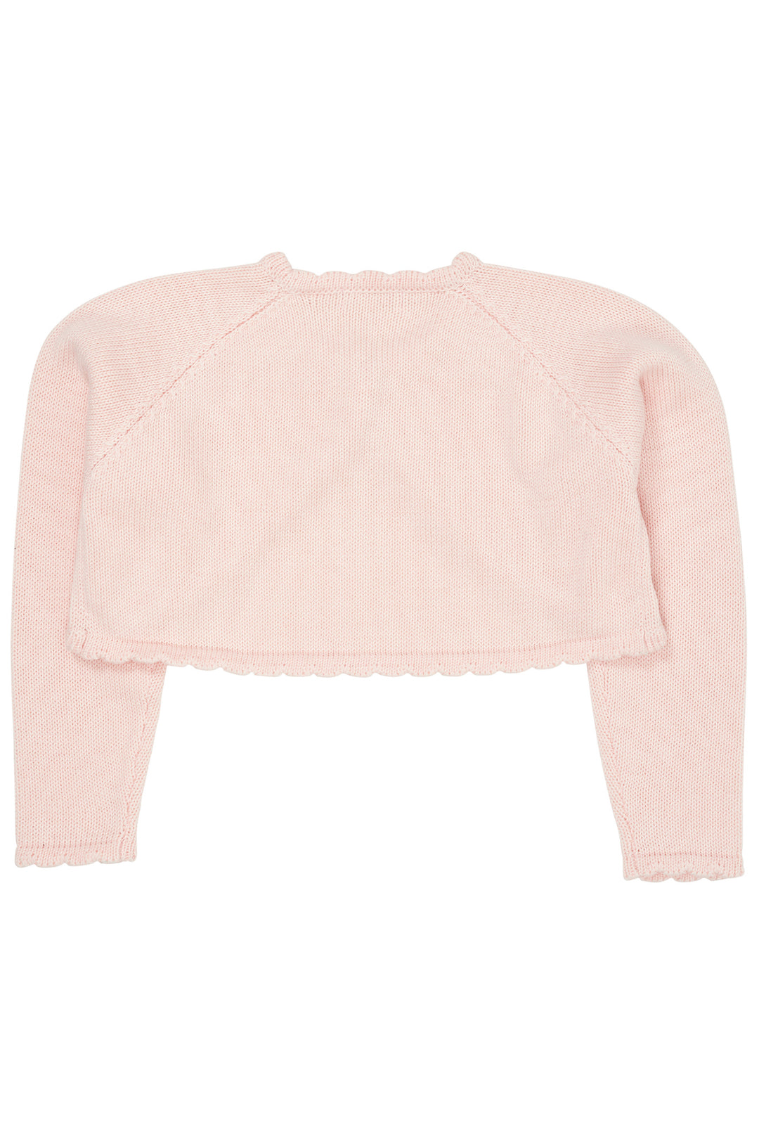 LT. KNITTED BOLERO W. HEART BUTTON - SOFT PINK