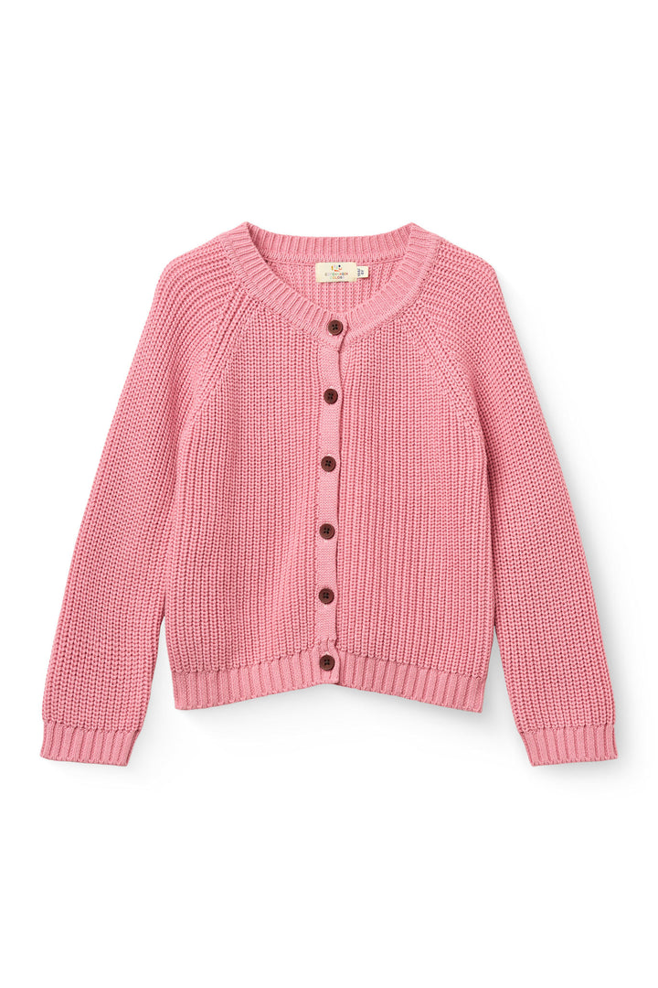 Knitted Classic Rib Cardigan - Blossom Pink