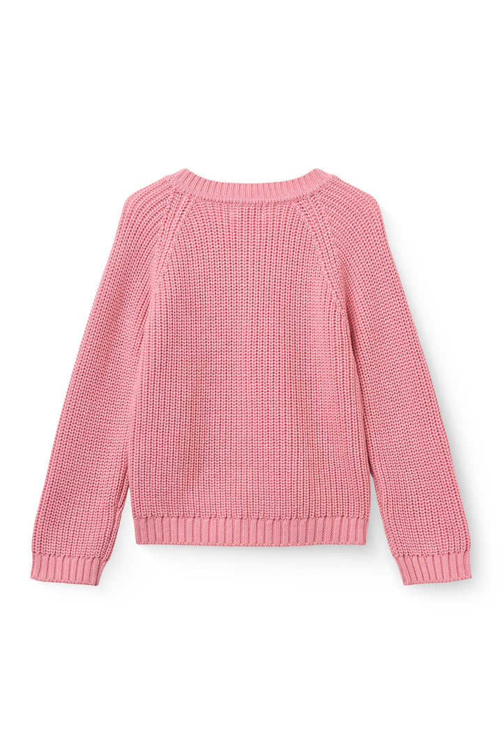 Knitted Classic Rib Cardigan - Blossom Pink