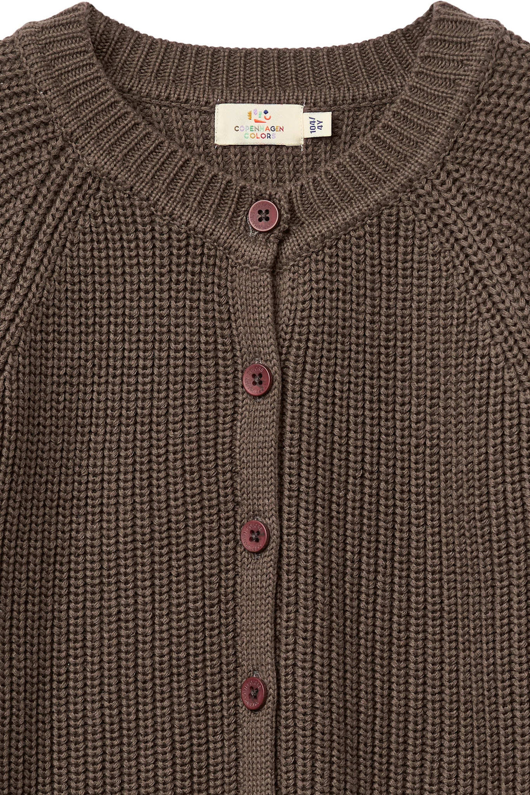 KNITTED CLASSIC RIB CARDIGAN - DK BROWN