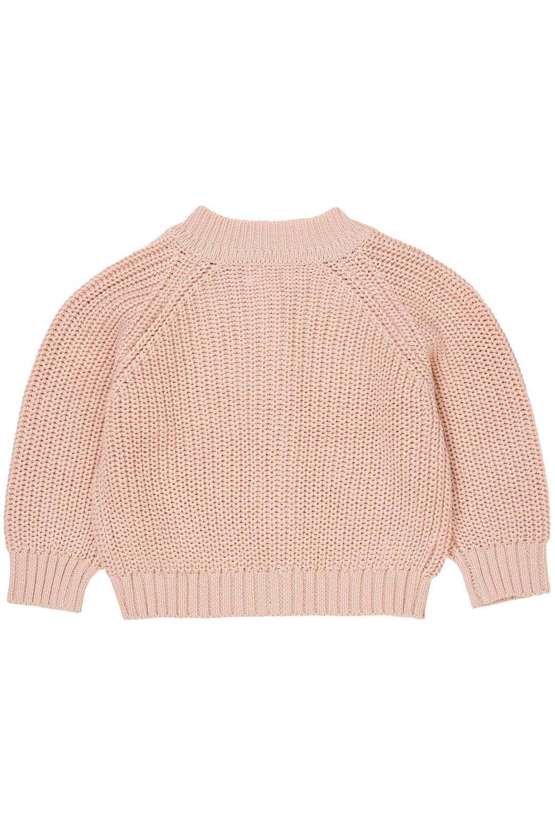 KNITTED CLASSIC RIB CARDIGAN - DUSTY ROSE