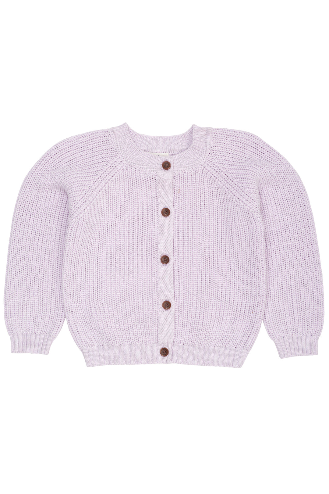KNITTED CLASSIC RIB CARDIGAN - LAVENDER