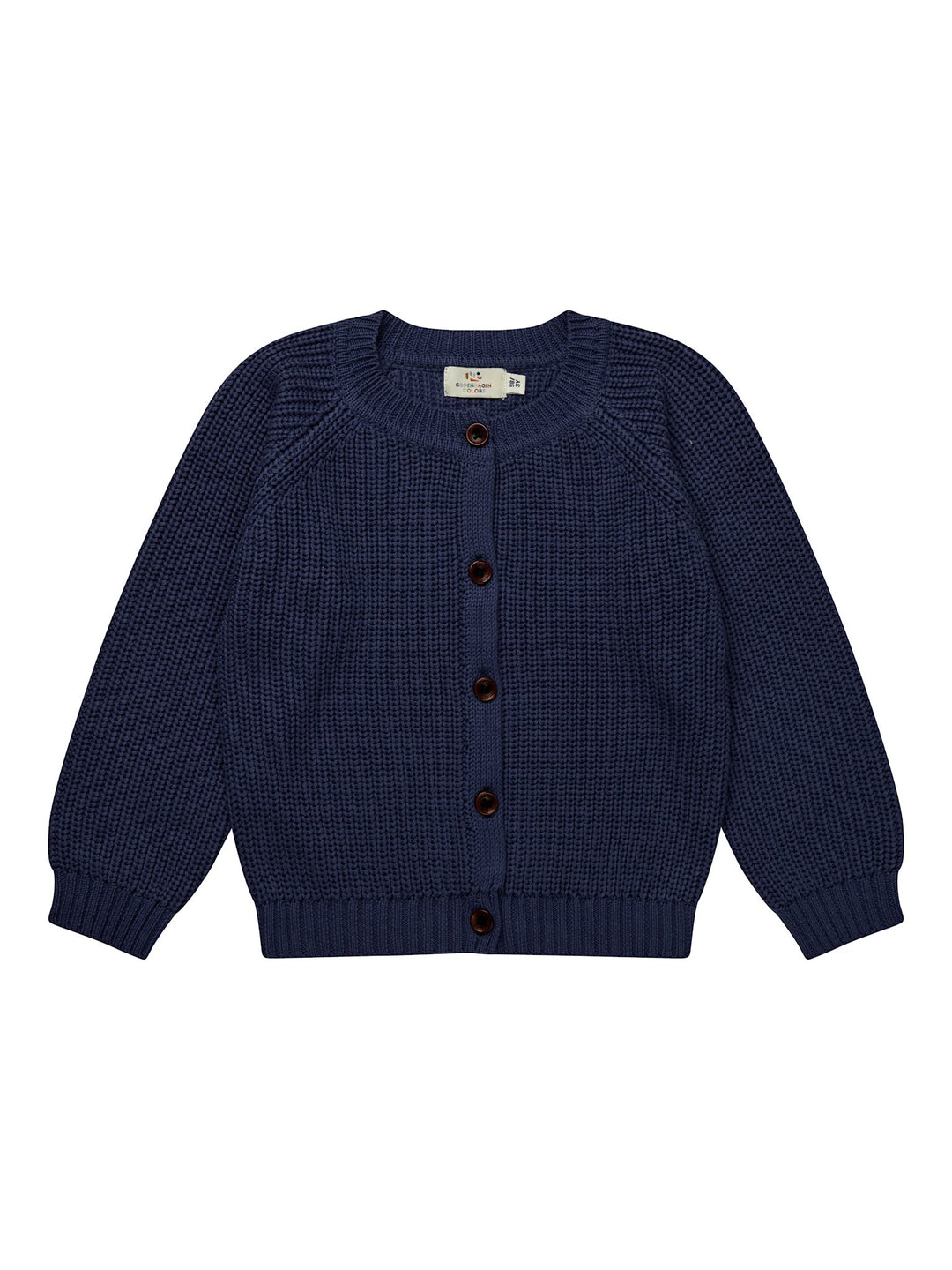 KNITTED CLASSIC RIB CARDIGAN - NAVY