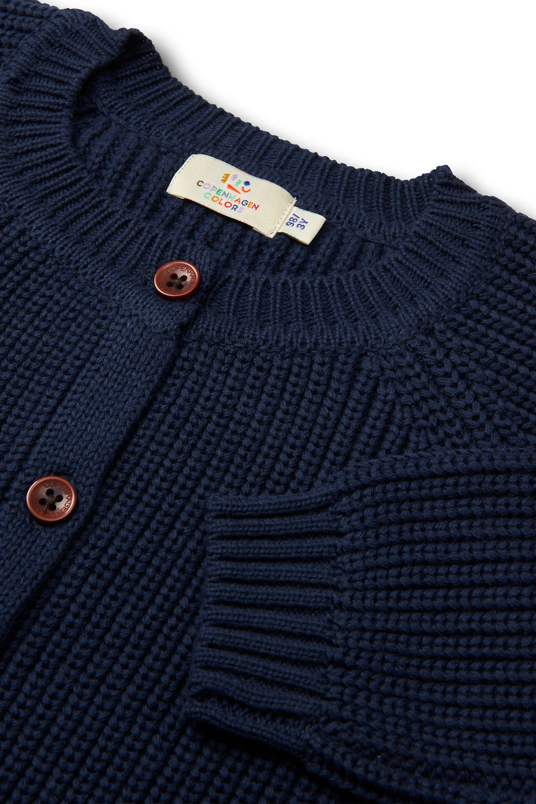 KNITTED CLASSIC RIB CARDIGAN - NAVY