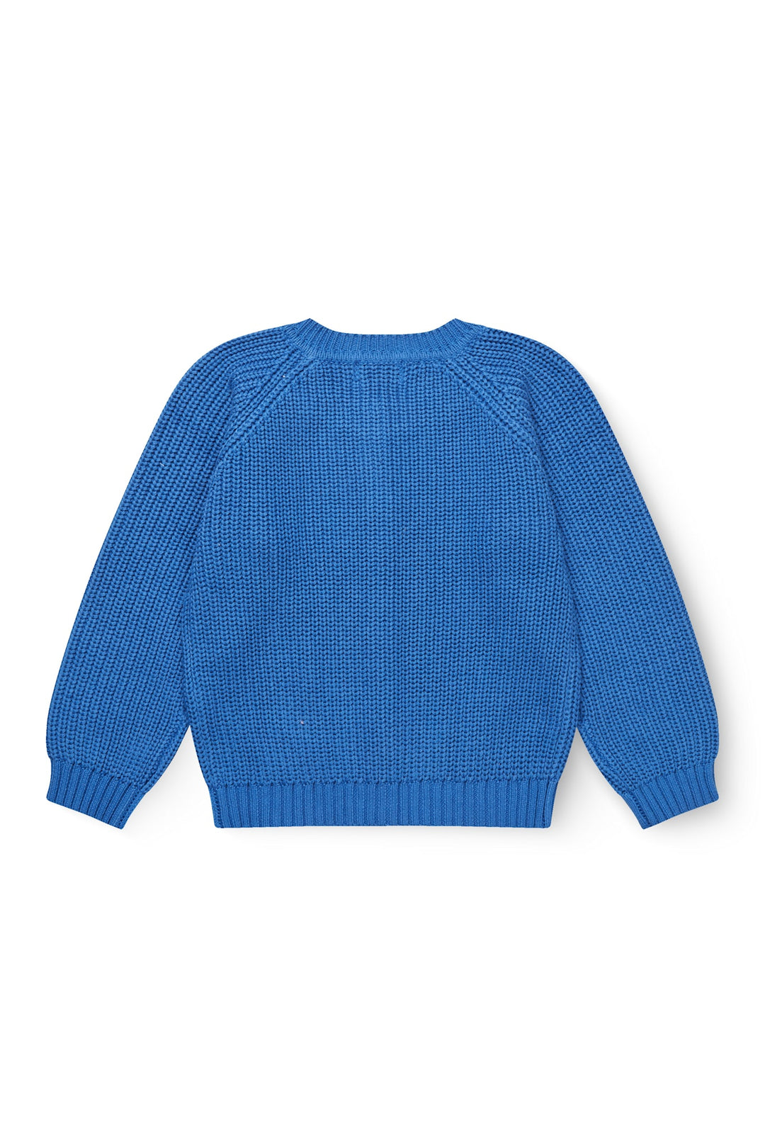 KNITTED CLASSIC RIB CARDIGAN - SHARP BLUE