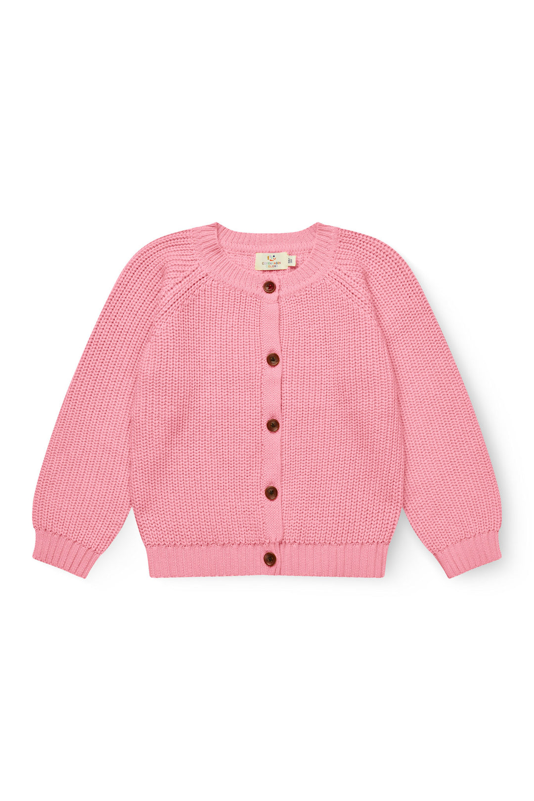 KNITTED CLASSIC RIB CARDIGAN - PINK