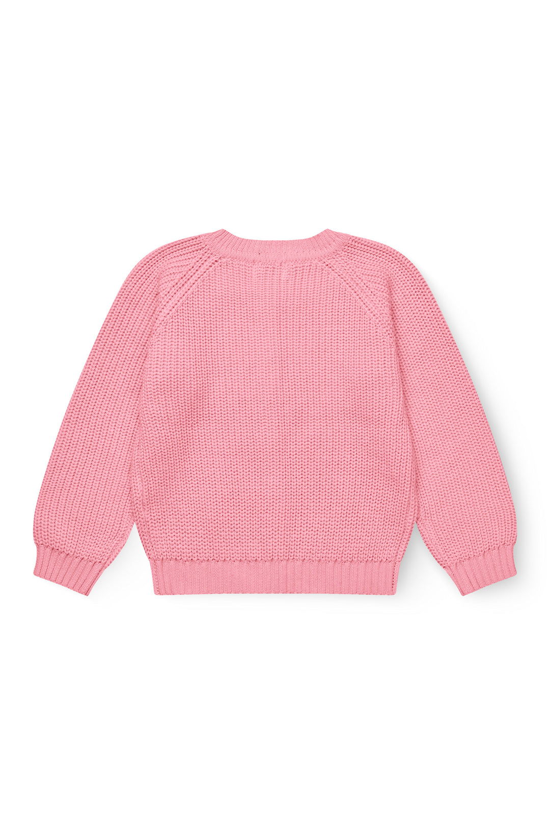 KNITTED CLASSIC RIB CARDIGAN - PINK