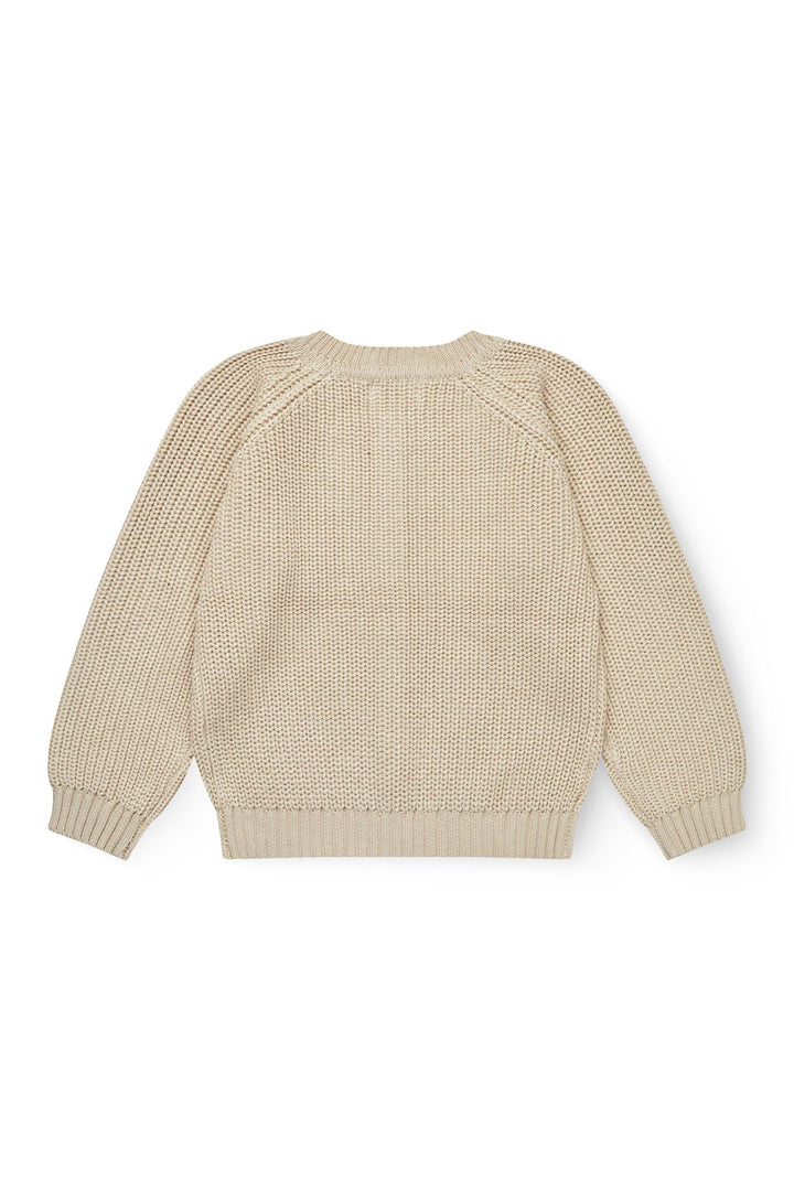 Knitted Classic Rib Cardigan - Sand
