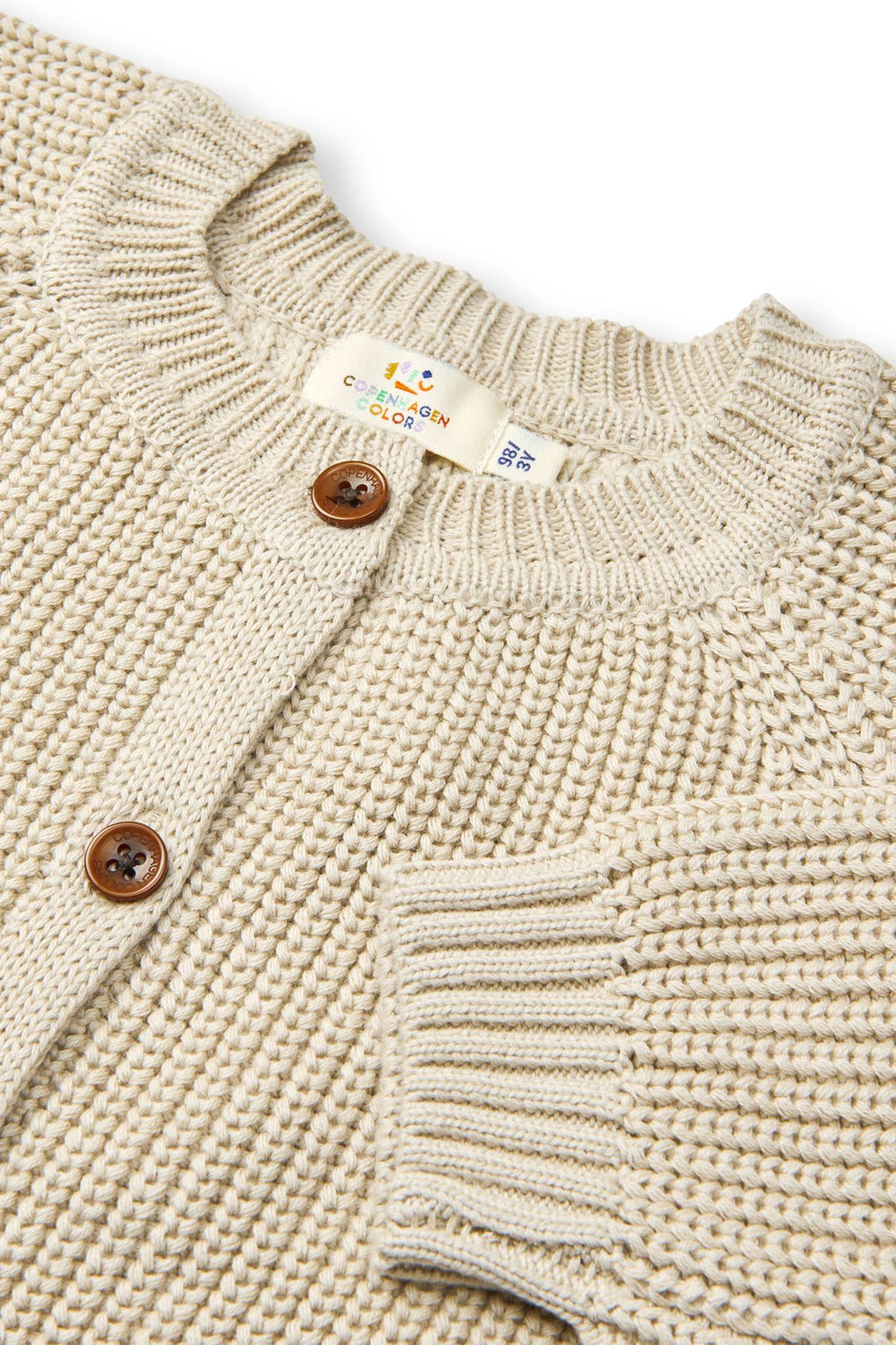 Knitted Classic Rib Cardigan - Sand