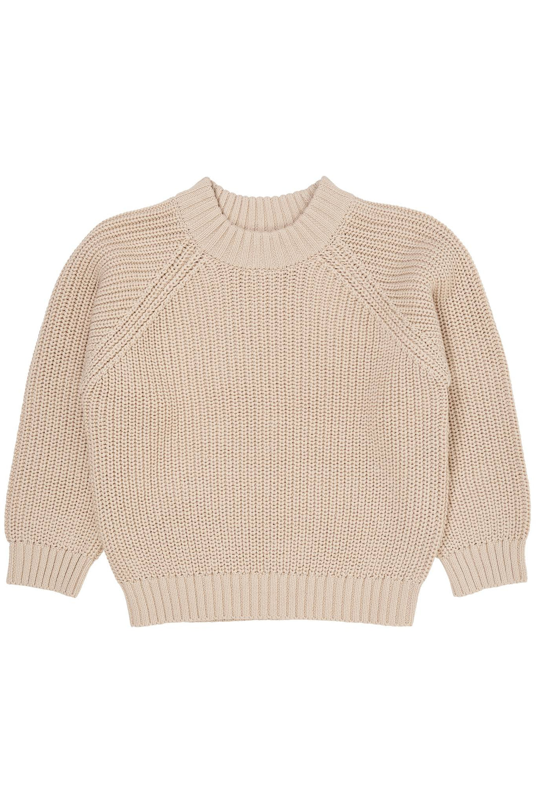 KNITTED CLASSIC RIB BLOUSE - BEIGE
