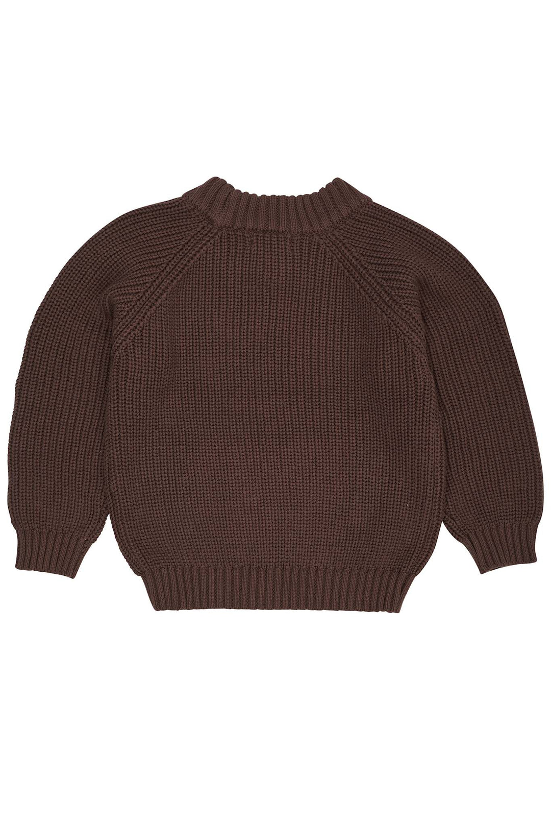 KNITTED CLASSIC RIB BLOUSE - DK.BROWN