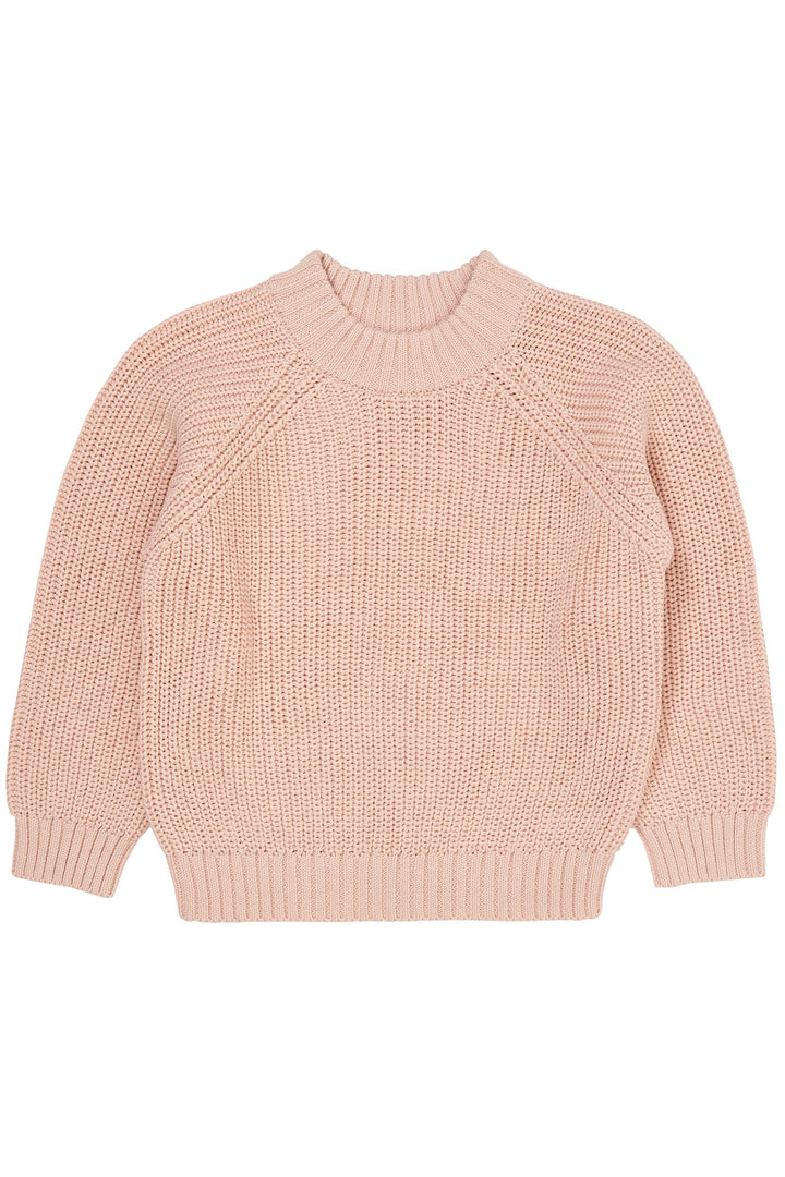 KNITTED CLASSIC RIB BLOUSE - DUSTY ROSE