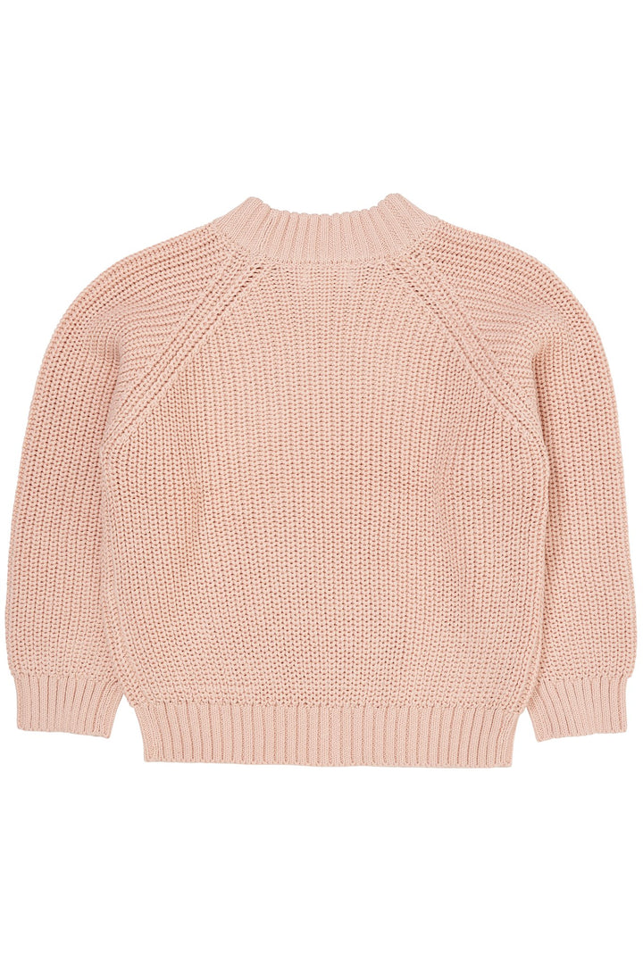 KNITTED CLASSIC RIB BLOUSE - DUSTY ROSE