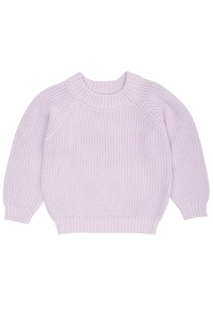 KNITTED CLASSIC RIB BLOUSE - LAVENDER