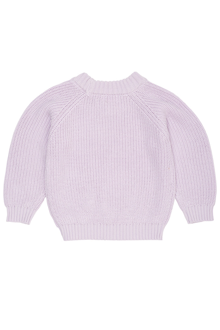 KNITTED CLASSIC RIB BLOUSE - LAVENDER
