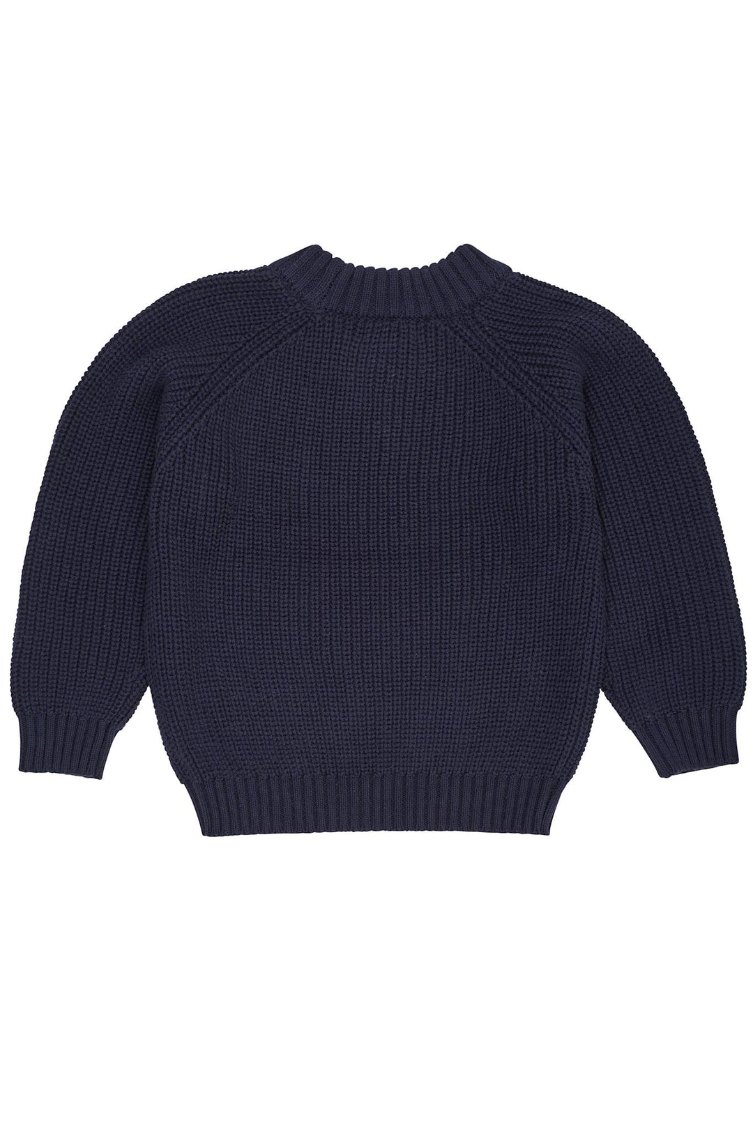 KNITTED CLASSIC RIB BLOUSE - NAVY