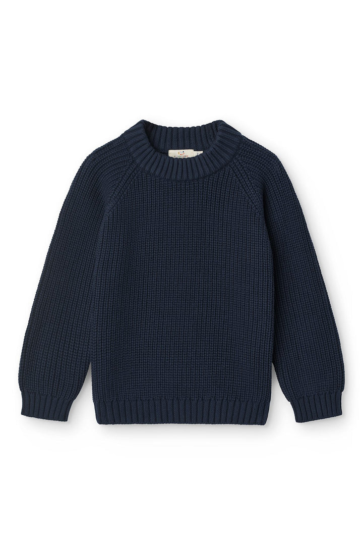 Knitted Classic Rib Sweater - NAVY