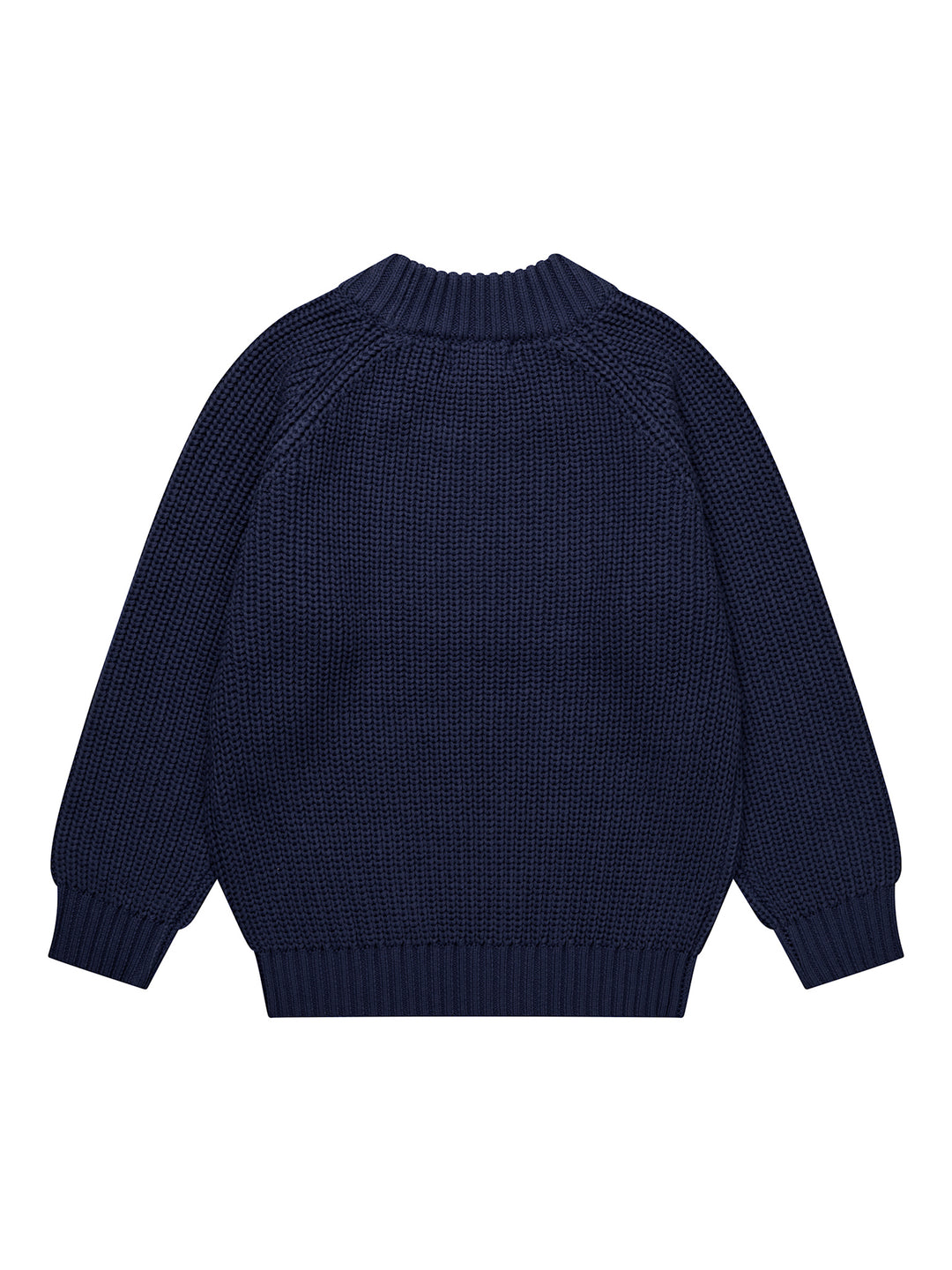 KNITTED CLASSIC RIB BLOUSE - NAVY