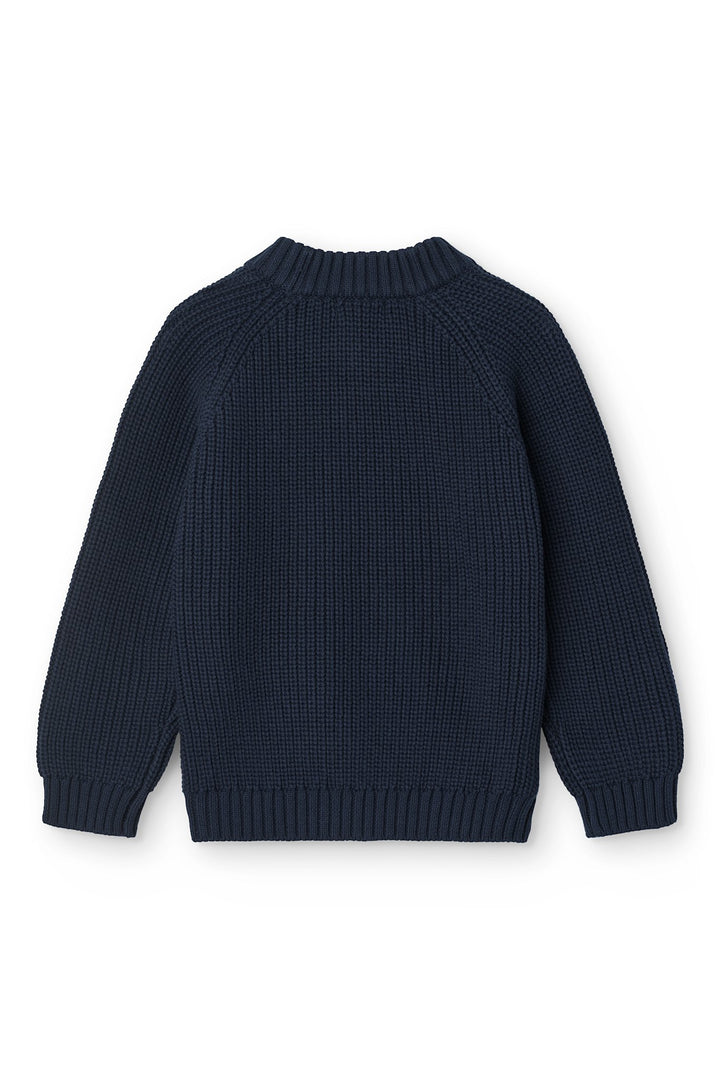 Knitted Classic Rib Sweater - NAVY