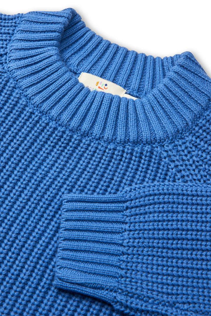 Knitted Classic Rib Sweater - Sharp Blue