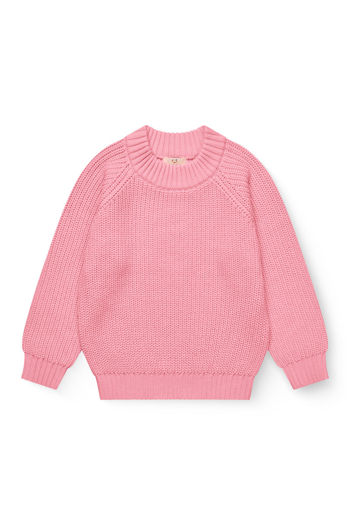KNITTED CLASSIC RIB BLOUSE - PINK