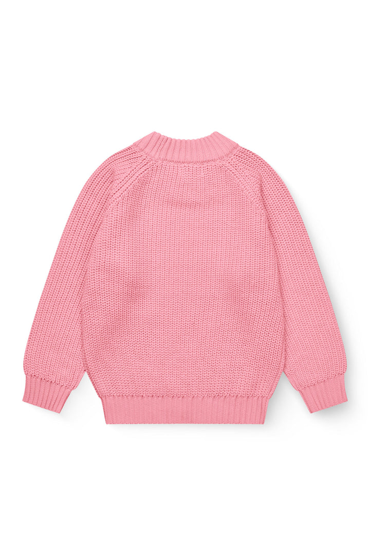 KNITTED CLASSIC RIB BLOUSE - PINK