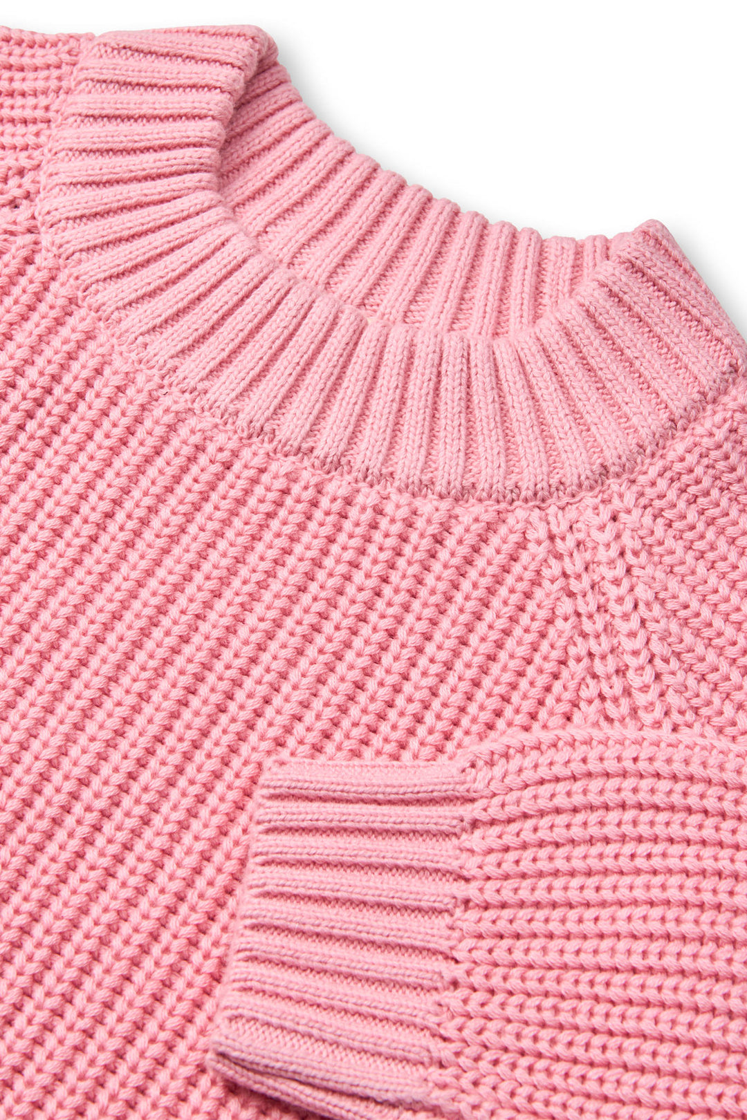 KNITTED CLASSIC RIB BLOUSE - PINK