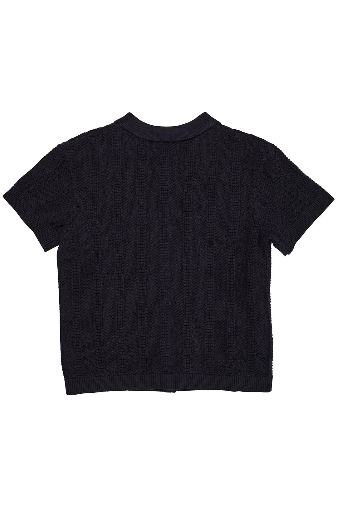 KNITTED PATTERN SHIRT - NAVY