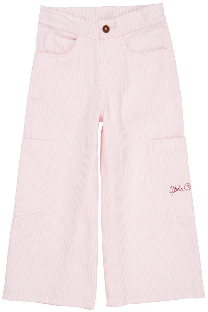 STRIPED WIDE PANTS W POCKETS - BALLERINA STRIPE