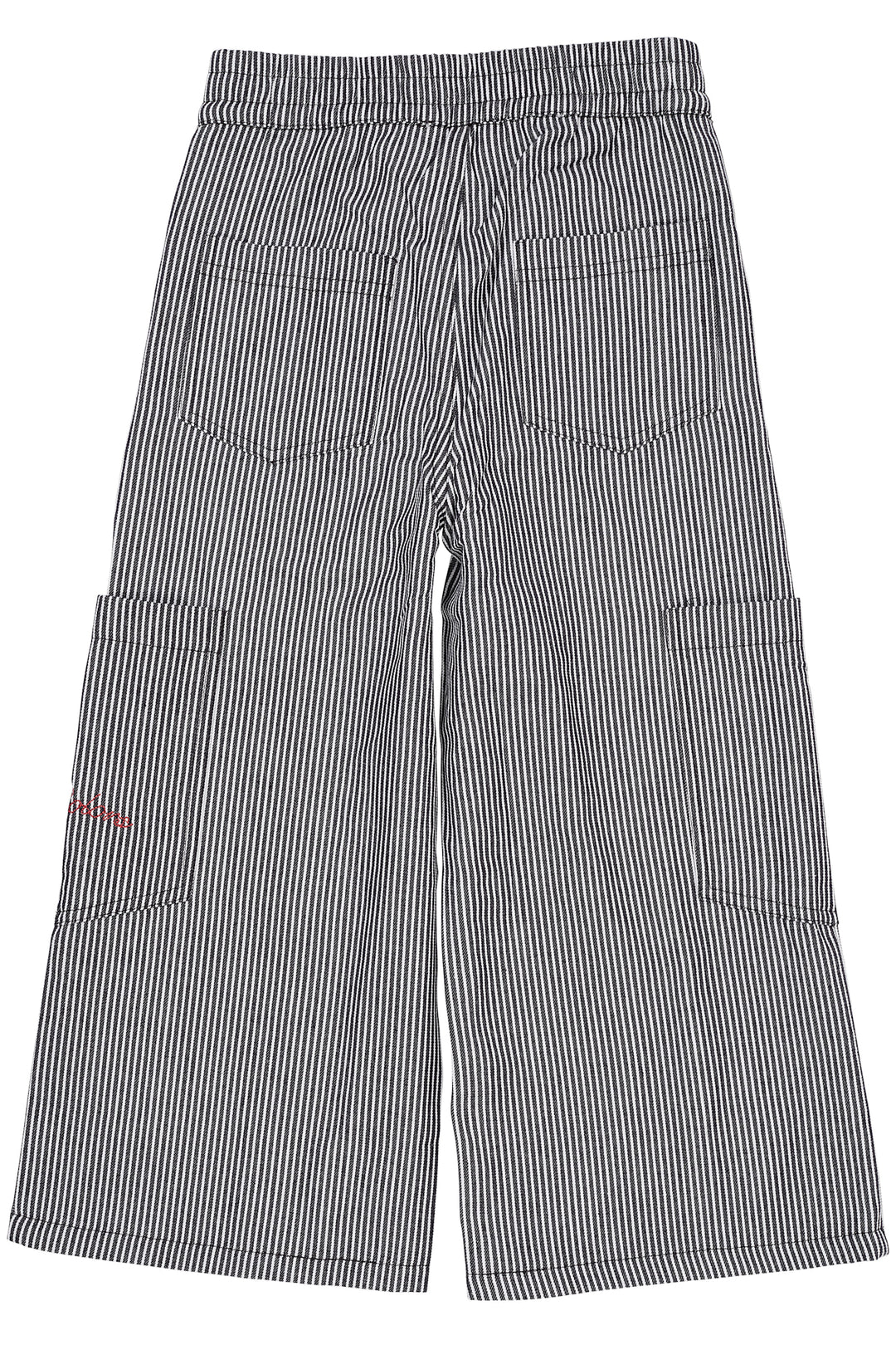 STRIPED WIDE PANTS W POCKETS - NAVY STRIPE