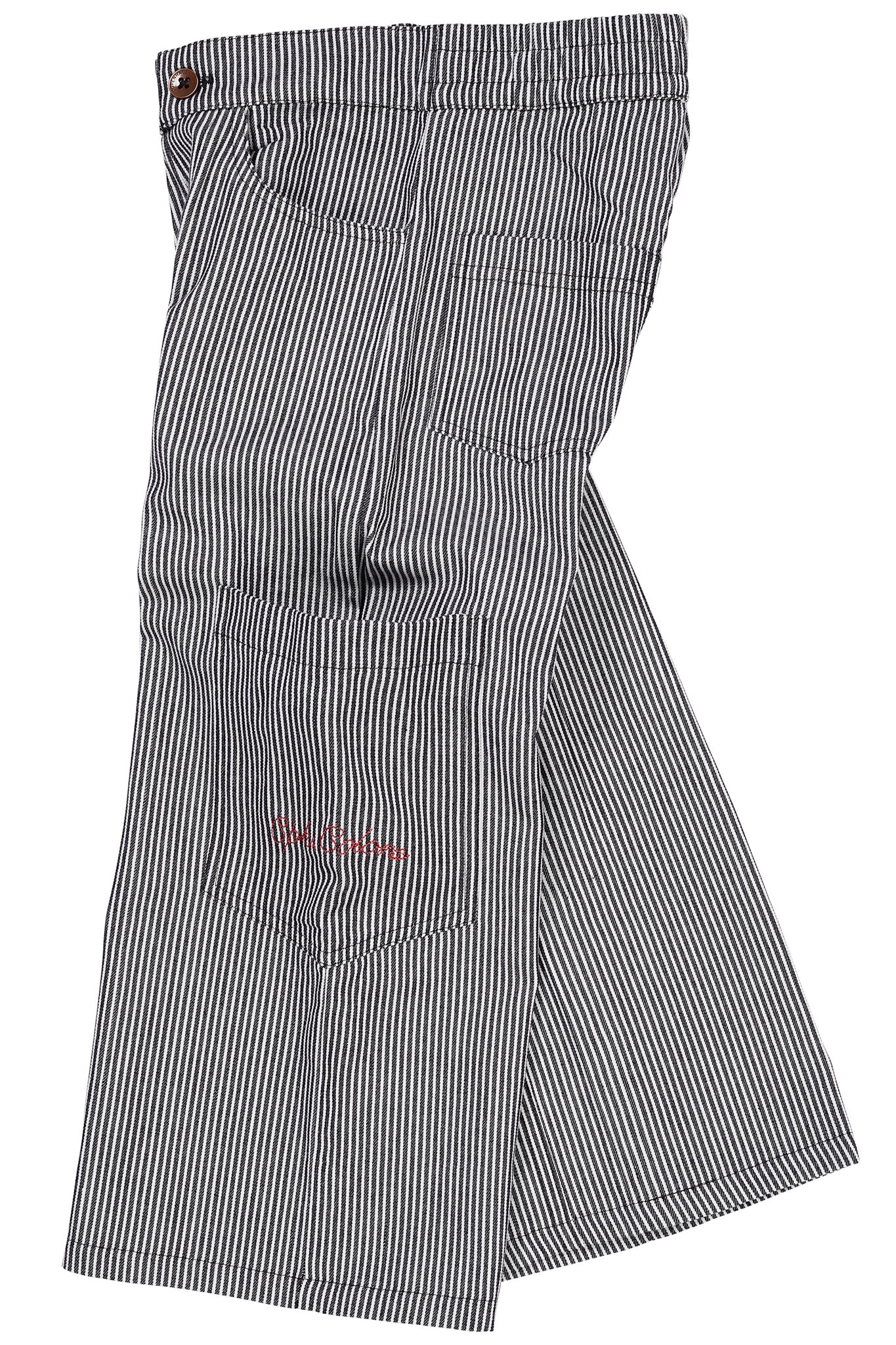 STRIPED WIDE PANTS W POCKETS - NAVY STRIPE