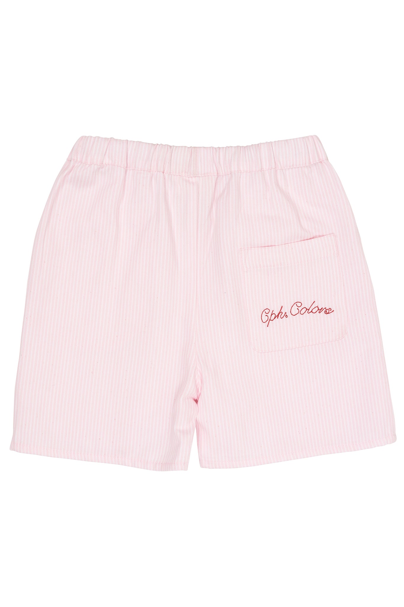 STRIPED SHORTS W. BACK POCKET W. EMBROIDERY - BALLERINA STRIPE