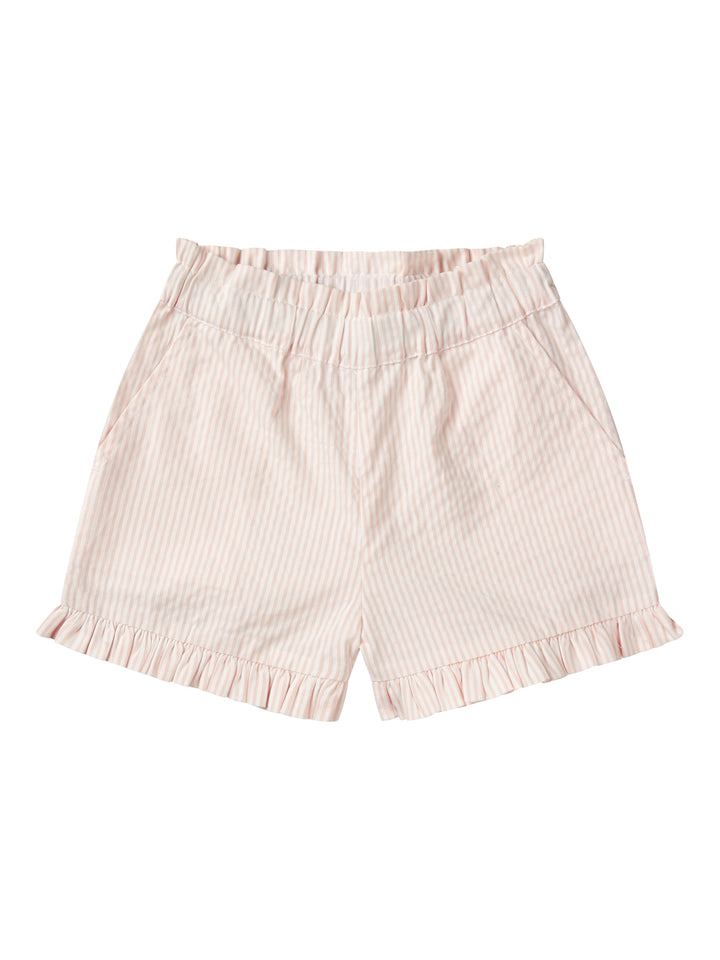 SEERSUCKER GIRLY SHORTS - DUSTY ROSE W CREAM STRIPE