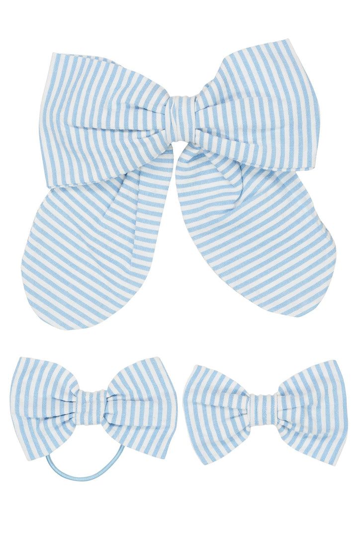 3-PACK SEERSUCKER ACCESSORIES - SKY BLUE W CREAM STRIPE