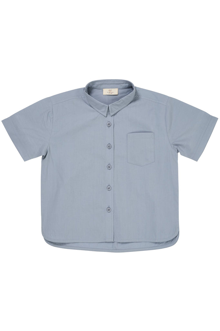 POPLIN SS SHIRT - DUSTY BLUE