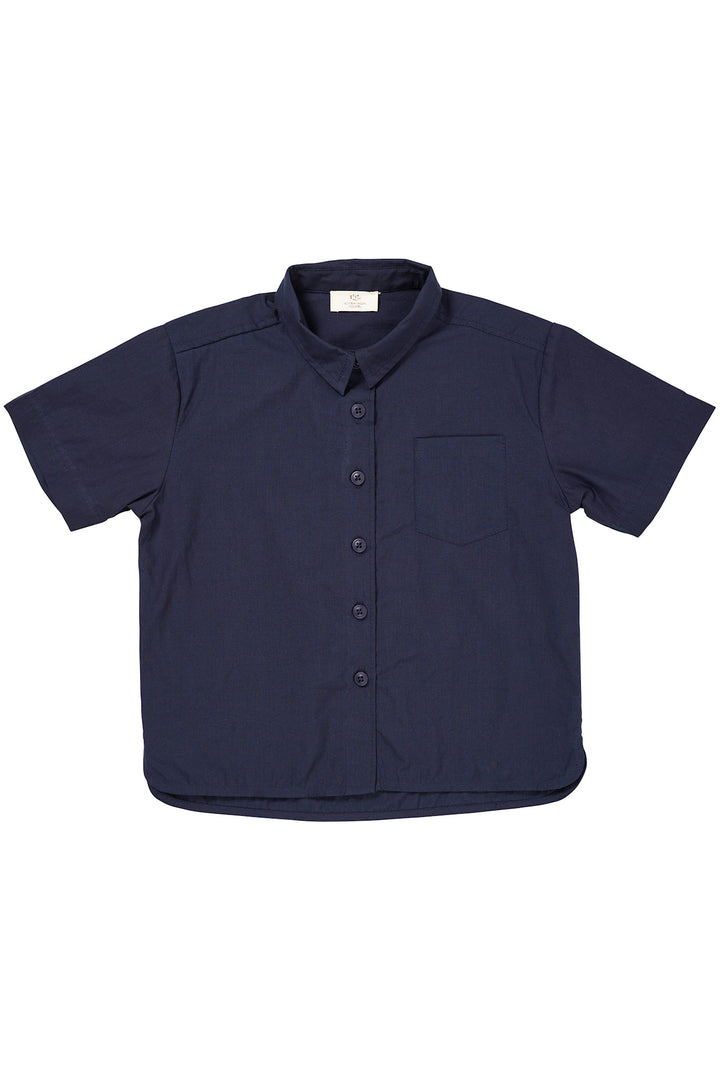 POPLIN SS SHIRT - NAVY