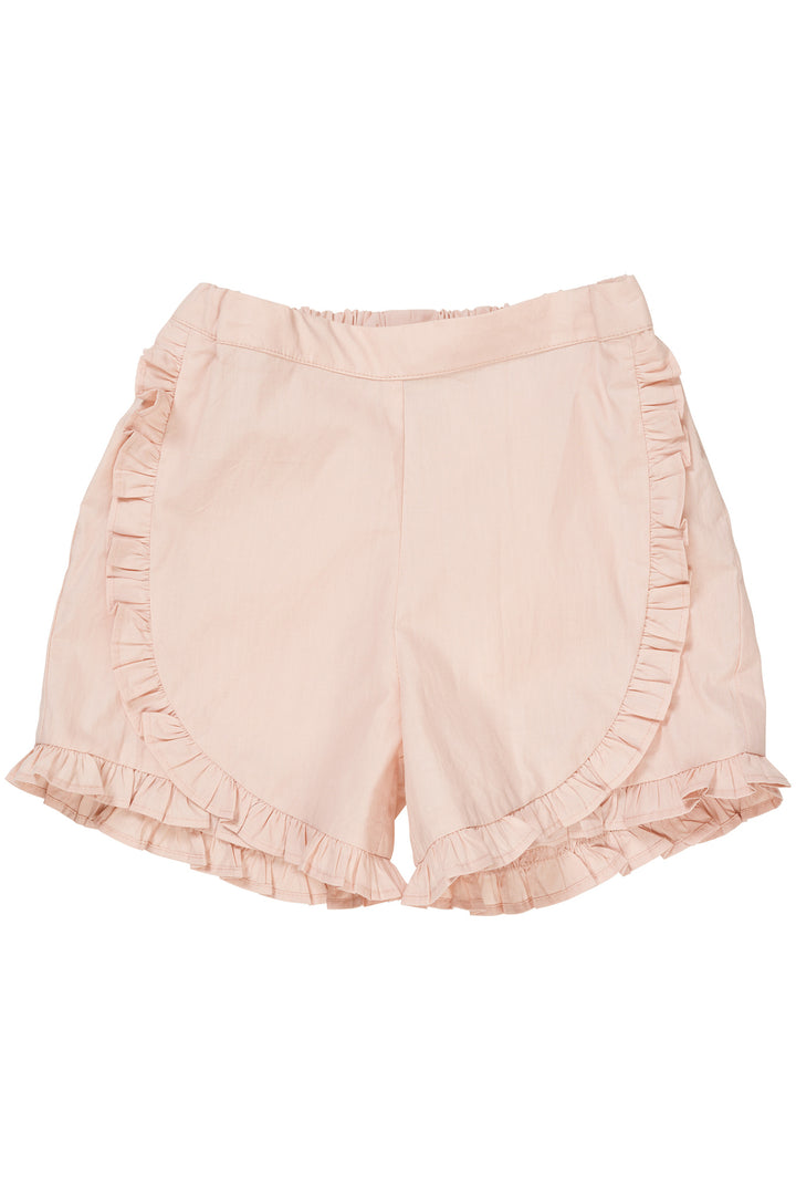 POPLIN FRILL SHORTS - DUSTY ROSE