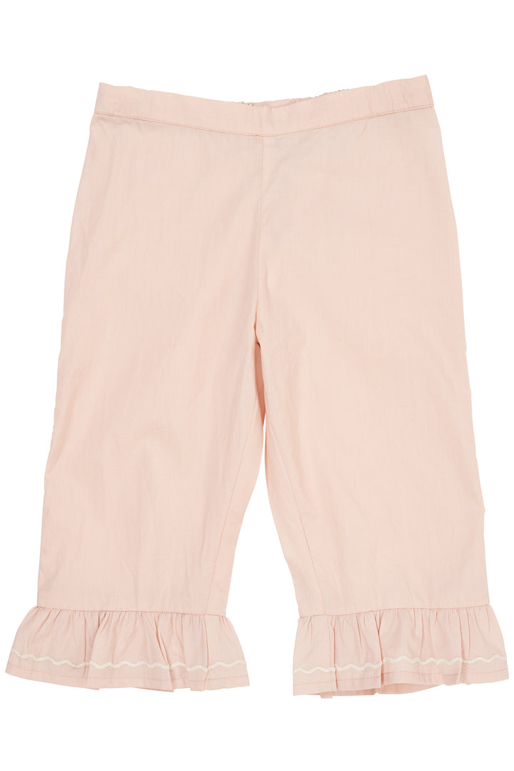 POPLIN CAPRI PANTS W. EMBROIDERY - DUSTY ROSE COMB