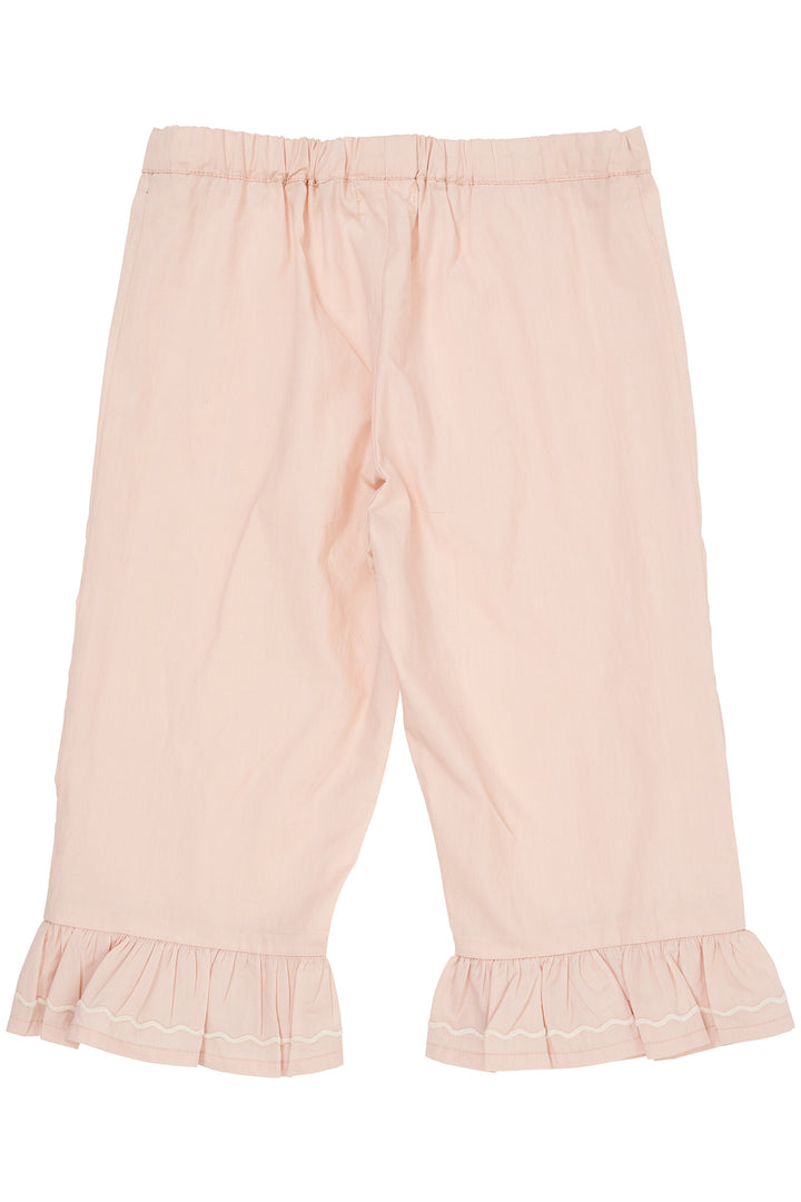 POPLIN CAPRI PANTS W. EMBROIDERY - DUSTY ROSE COMB