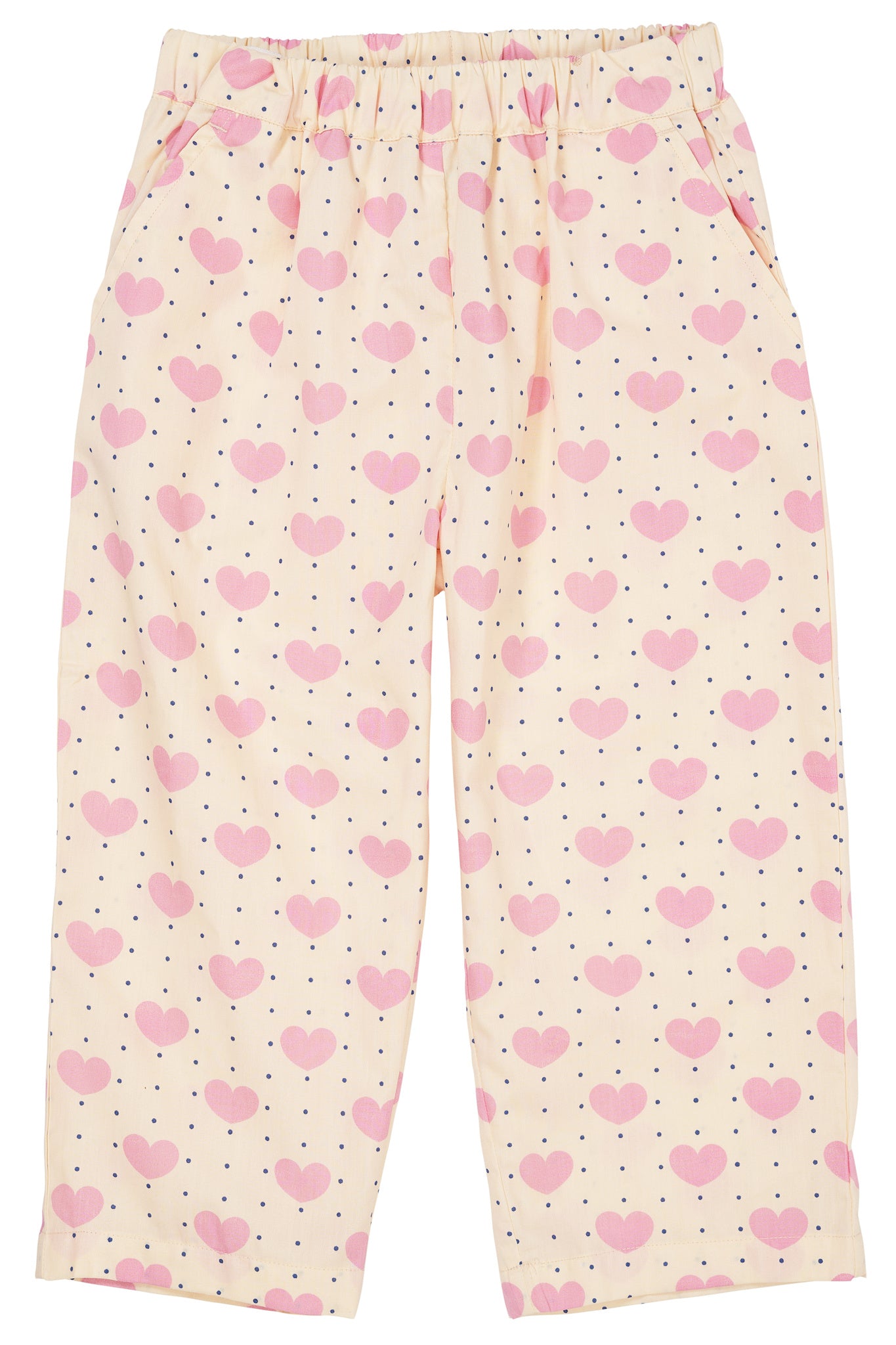 HEART AND DOTS PANTS LOOSE FIT - HEART AOP